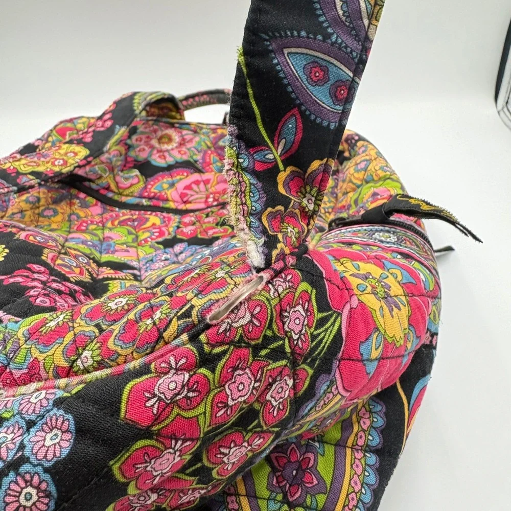 Vera Bradley Midnight Paisley‎ Quilted Cotton Backpack Floral Multi Color Bag